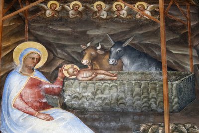 The Nativity of Christ, Padua Baptistery Ceiling Frescoes, 14th Century, by Giusto de Menabuoi by Giusto di Giovanni de