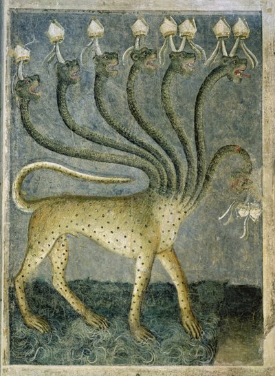 The seven-headed beast coming from the sea, 1360-70 by Giusto di Giovanni de Menabuoi
