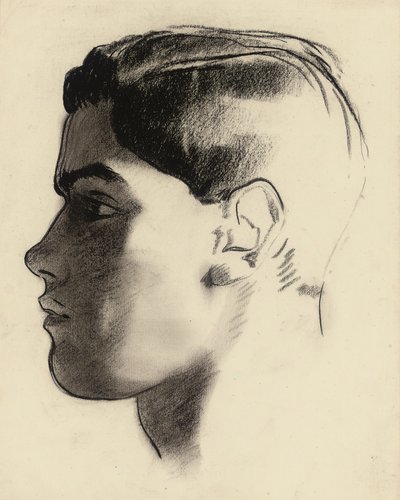Head of a young man in profile by Glyn Warren Philpot