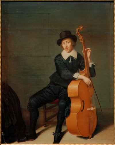 Portrait of a Seated Musician with his Viola da Gamba by Godaert Kamper