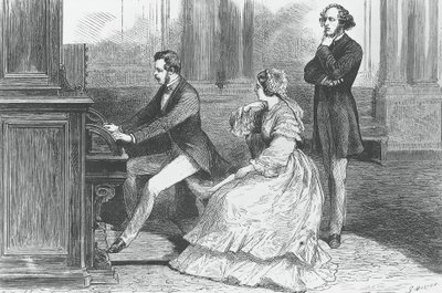Prince Albert of Saxe playing in front of Queen Victoria and Felix Mendelssohn Bartholdy by Godefroy Durand