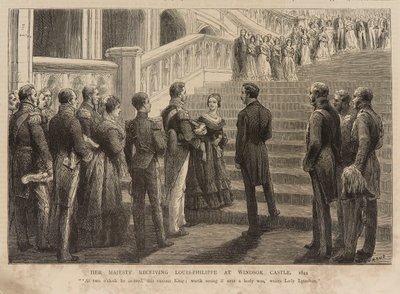 Queen Victoria receiving King Louis Philippe at Windsor Castle by Godefroy Durand