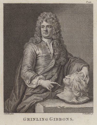 Grinling Gibbons, English wood carver and sculptor by Godfrey (after) Kneller