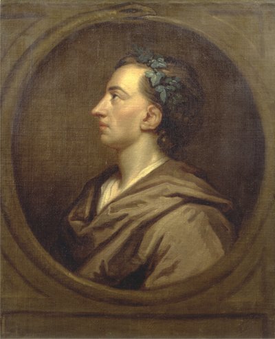 Alexander Pope Profile, Crowned with Ivy by Godfrey (studio of) Kneller