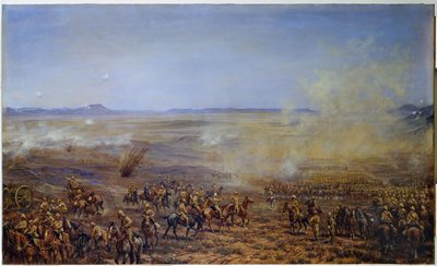 The Advance of French’s Cavalry Brigade to Relieve Kimberley, 13 February 1900 by Godfrey Douglas Giles