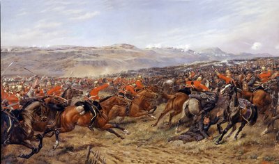 The Charge of the Heavy Brigade at the Battle of Balaclava, 25 October 1854 by Godfrey Douglas Giles