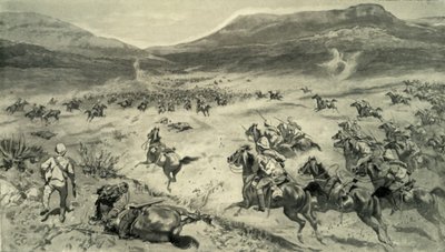 The Last Stand Made By The Boers Before Kimberley-Charge of British Cavalry by Godfrey Douglas Giles