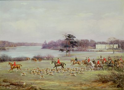 The South Cheshire Hunt in Combermere Park, 1904 by Godfrey Douglas Giles