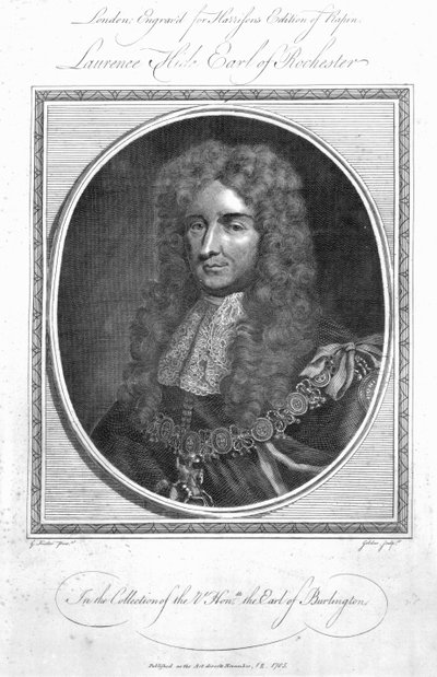 Laurence Hyde, 1st Earl of Rochester, engraved by John Goldar, 1785 by Godfrey Kneller