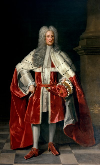 Portrait of Henry, 1st Viscount St. John (1652-1742) in His Coronation Robes, 1727 by Godfrey Kneller