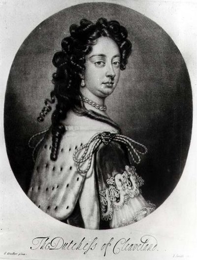 Portrait of Barbara Villiers, Duchess of Cleveland, Engraved by J. Smith by Godfrey after Kneller