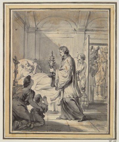 Man on His Deathbed with Priest and Others by Godfried Maes