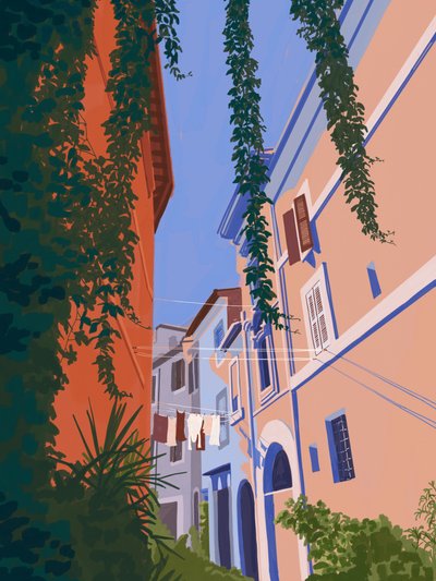 Charming European Street by Goed Blauw