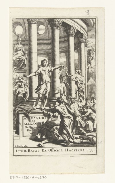 Title Page for Alexander ab Alexandro, Genialium Dierum, Part 2, 1673 by Gonsales Appelmans (attributed to)
