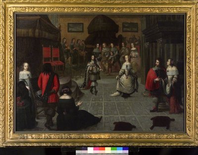 Charles II of England (1630-1685) Dancing in The Hague (Netherlands), May 1660, Probably with His Niece Elizabeth van de Paltz (1616-1680), for the Ceremony Held to Restore His Title of King of England by Gonzales Coques