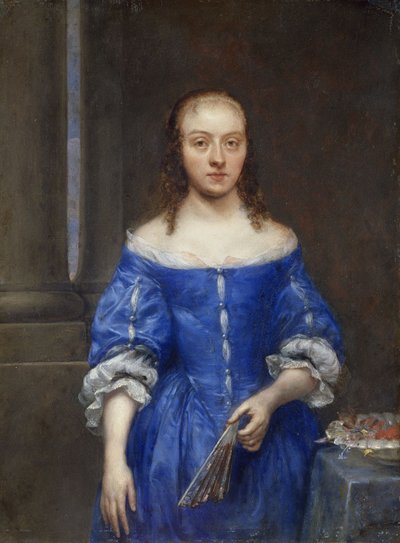 Portrait of a Woman in a Blue Dress by Gonzales Coques