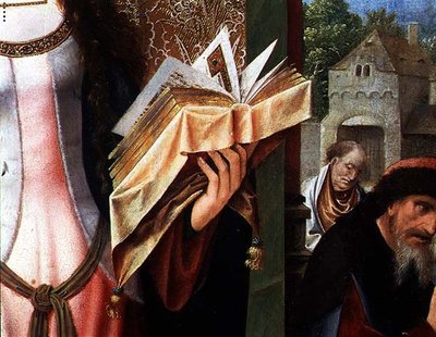 St. Catherine and the Philosophers (detail) by Goossen van der Weyden