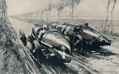 Racing for the Grand Prix, Strasbourg 1922 by Gordon Crosby