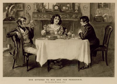 Illustration for The History of Pendennis by Thackeray by Gordon Frederick (after) Browne