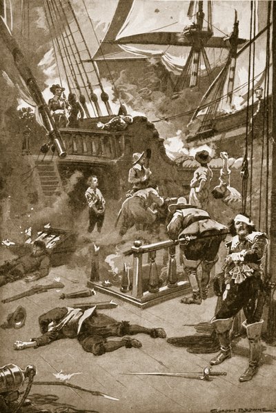 The Battle off Camperdown, July 29th-31st by Gordon Frederick (after) Browne