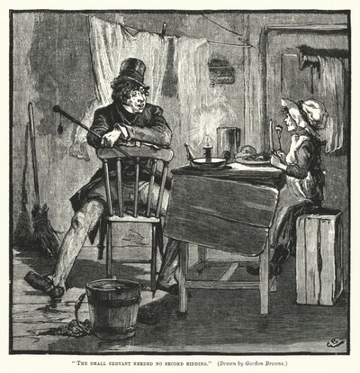 The small servant needed no second bidding (engraving) by Gordon Frederick (after) Browne