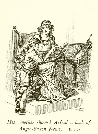 Alfred being taught to read by Gordon Frederick Browne