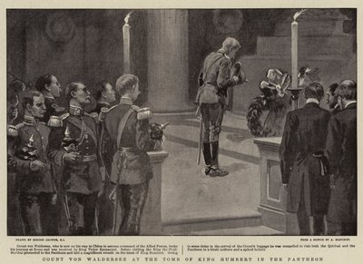 Count von Waldersee at the Tomb of King Humbert in the Pantheon by Gordon Frederick Browne