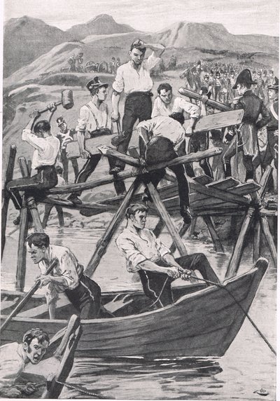 The Construction of the Bridge Over the Guadiana, Illustration from 