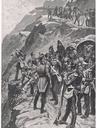 The Retreat to Corunna: Hurling the Silver down the Mountainside, illustration from 