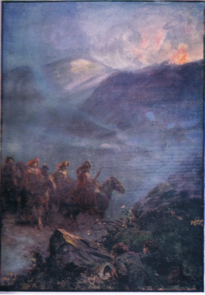 The War Path of the Doones, from Lorna Doone pub. by W & R Chambers Ltd, 1921 by Gordon Frederick Browne