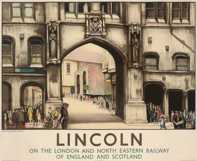 A London and North Eastern Railway Poster Advertising Train Travel to Lincoln by Gordon Mitchell Forsyth