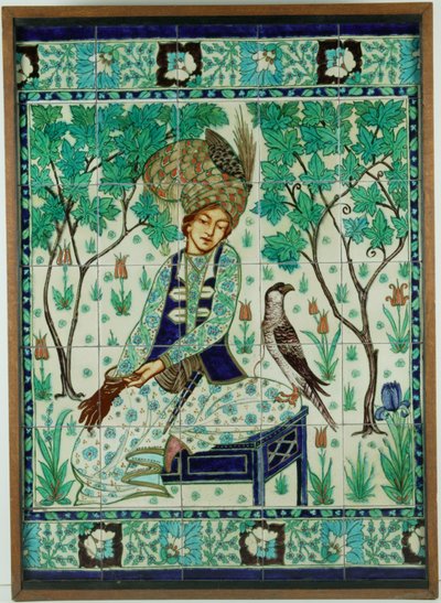 Persian Falconer Tile Panel, Pilkington