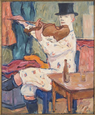 A Clown Playing the Violin by Gosta von Hennigs