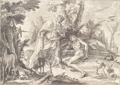 God the Father and Adam in Paradise by Gottfried Bernhard Götz