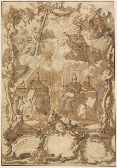 A Thesis Design with Doctors of the Church by Gottfried Eichler the Younger