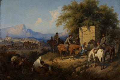 Russian Forces Crossing the Caucasus Mountains in Adjara, 1872 by Gottfried Willewalde