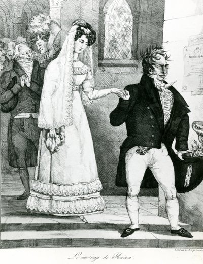 The Marriage of Convenience, 1822 by Gottfried or Godefroy Engelmann
