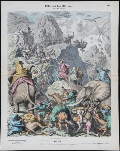 Hannibal Crosses the Alps from Münchener Bilderbogen by Gottlob Heinrich Leutemann