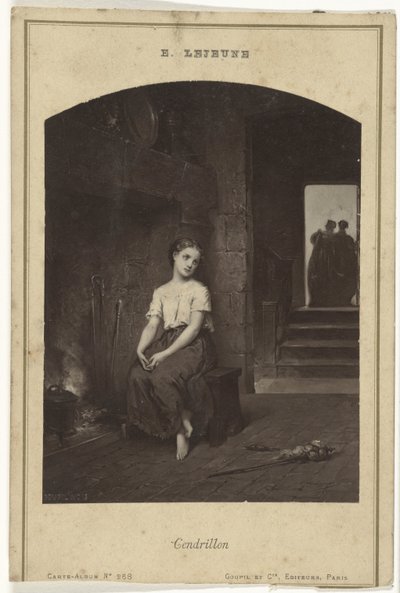 Photoreproduction of a painting of Cinderella by Eugène Joseph Lejeune by Goupil and Cie.
