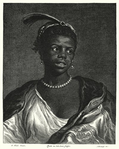 Portrait of a Black Woman (engraving) by Govaert (after) Flinck