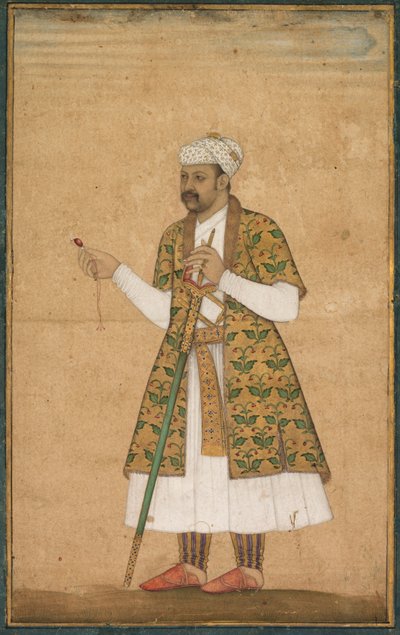 A Courtier, Possibly Khan Alam, Holding a Spinel and a Deccan Sword by Govardhan