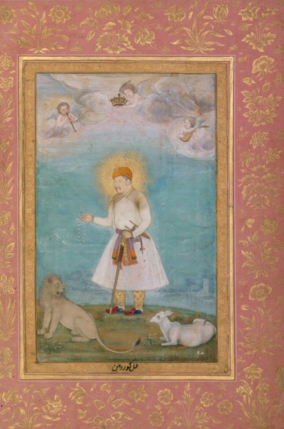 Akbar with Lion and Calf by Govardhan
