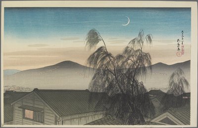 Evening Moon over Kobe, January 1920 by Goyo Hashiguchi