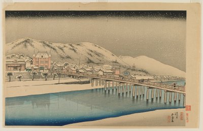 Great Bridge at Sanjo in Kyoto by Goyo Hashiguchi