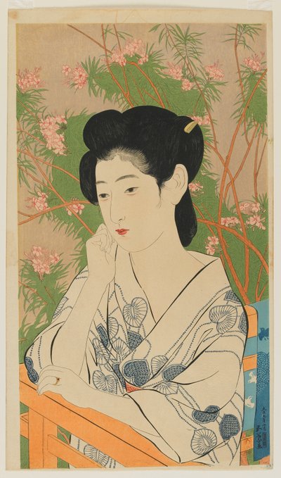 Hot Spring Hotel (Onsen yado) Taisho era, July 1920 by Goyo Hashiguchi
