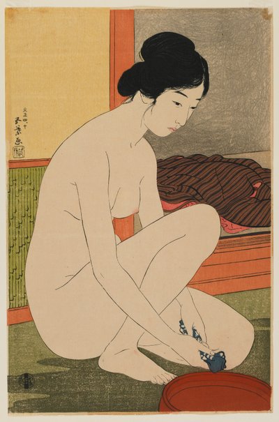 Woman Bathing, Taisho Era, October 1915 by Goyo Hashiguchi