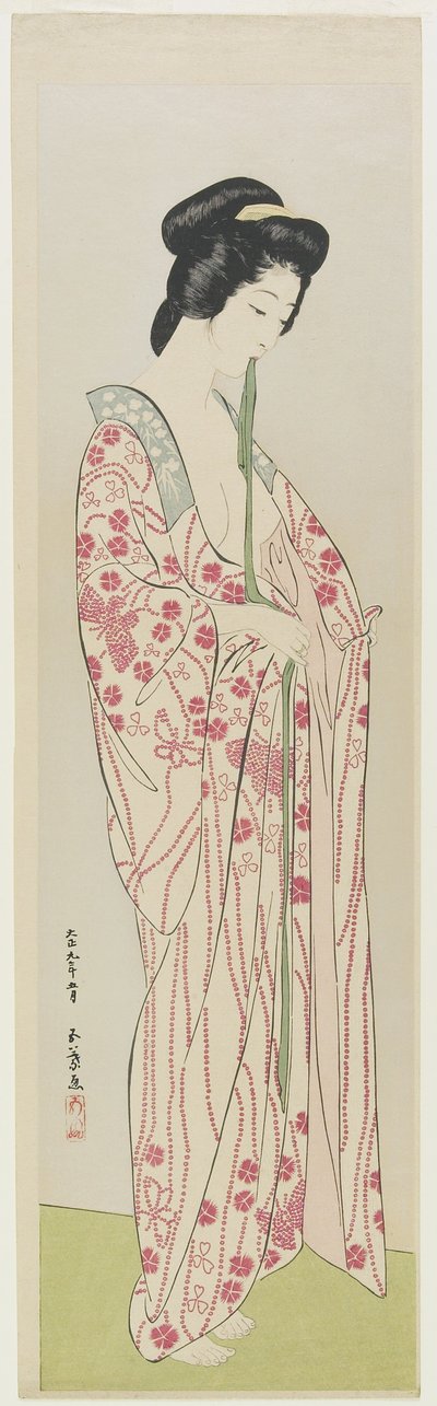 Woman in Kimono Undergarment, May 1920 by Goyo Hashiguchi