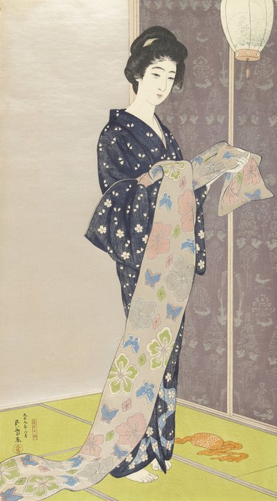 Young Woman in a Summer Kimono by Goyo Hashiguchi