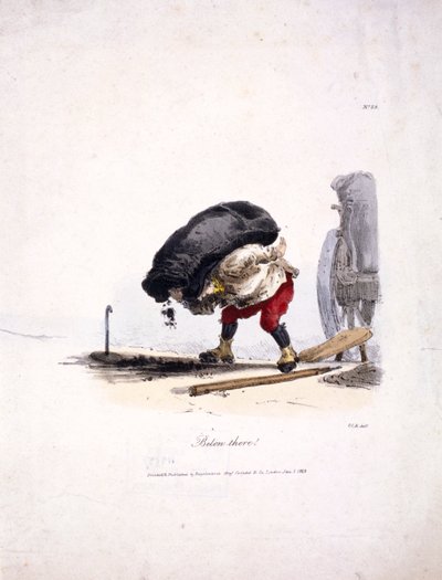View of a Coalman Removing a Heavy Sack of Coal from His Cart by Graf Engelmann Coindet and Company