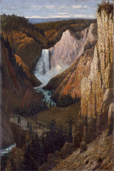 View of the Lower Falls, Grand Canyon of the Yellowstone by Grafton Tyler Brown